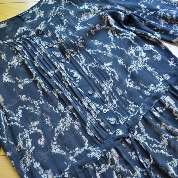 CLUB MONACO Sheer Silk Tunic Dress with Drawstring Waist Size 2 - Picture 5 of 12